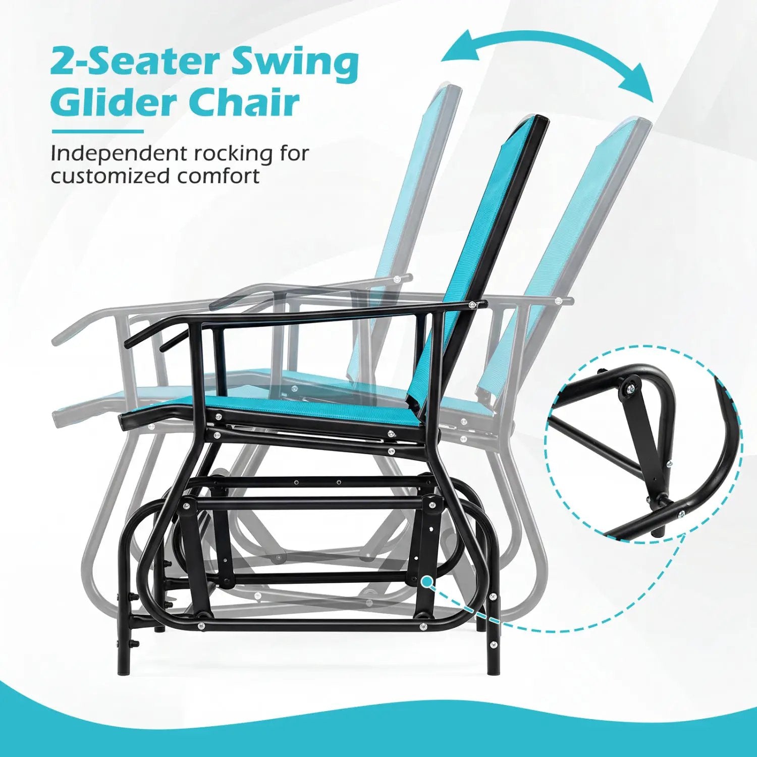 2-Seater Outdoor Glider Bench with Center Table by DirectDeals