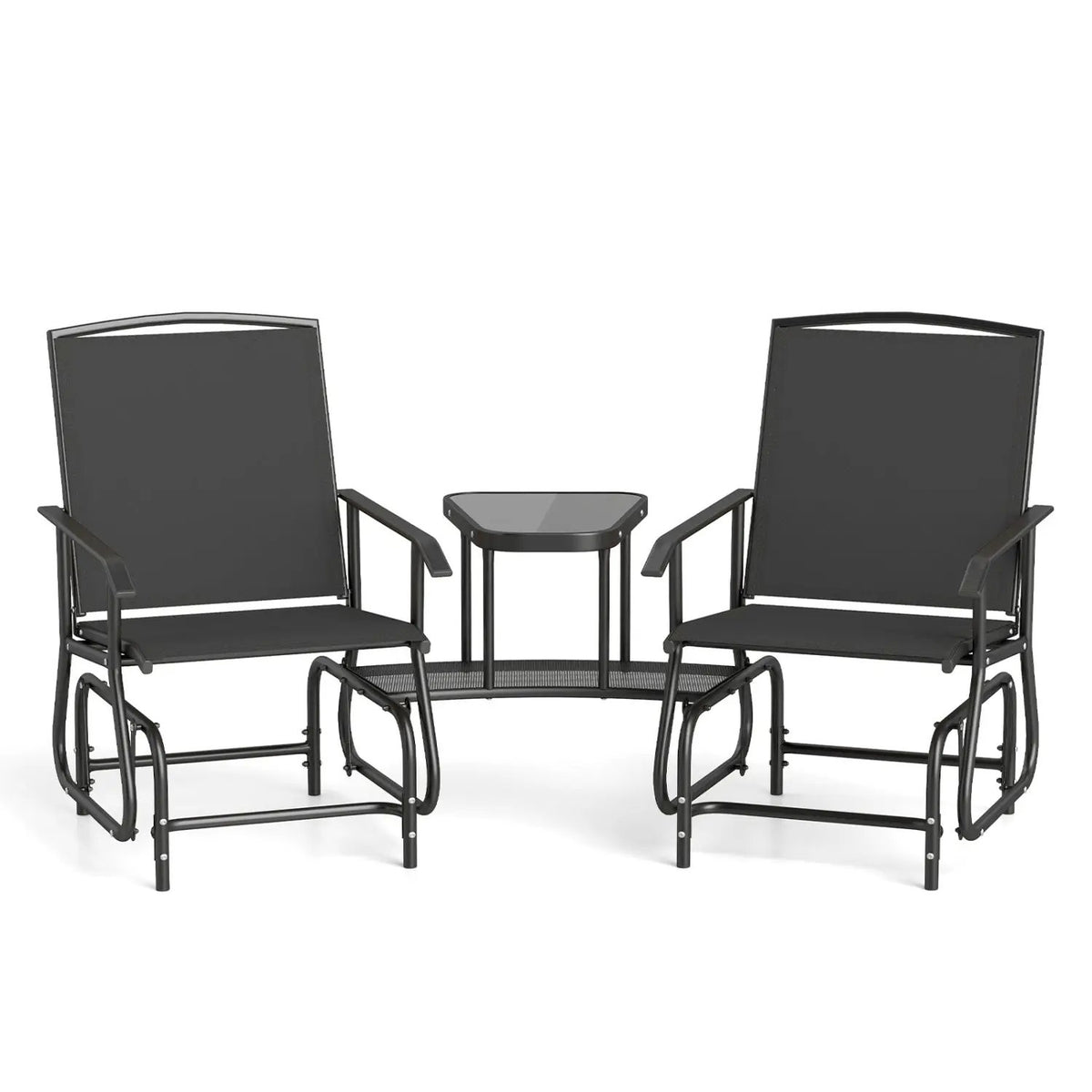 2-Seater Outdoor Glider Bench with Center Table by DirectDeals