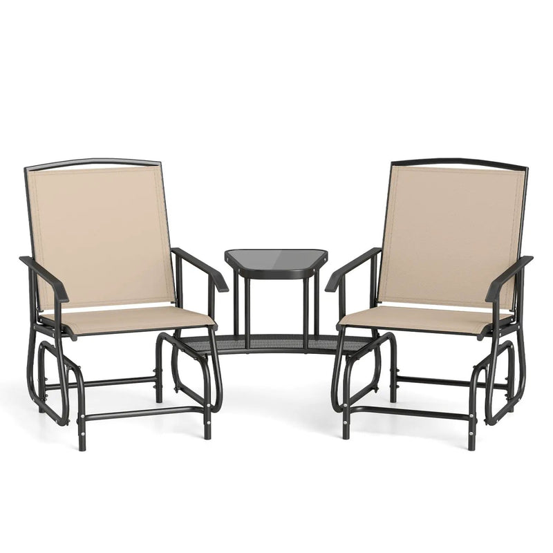 2-Seater Outdoor Glider Bench with Center Table by DirectDeals