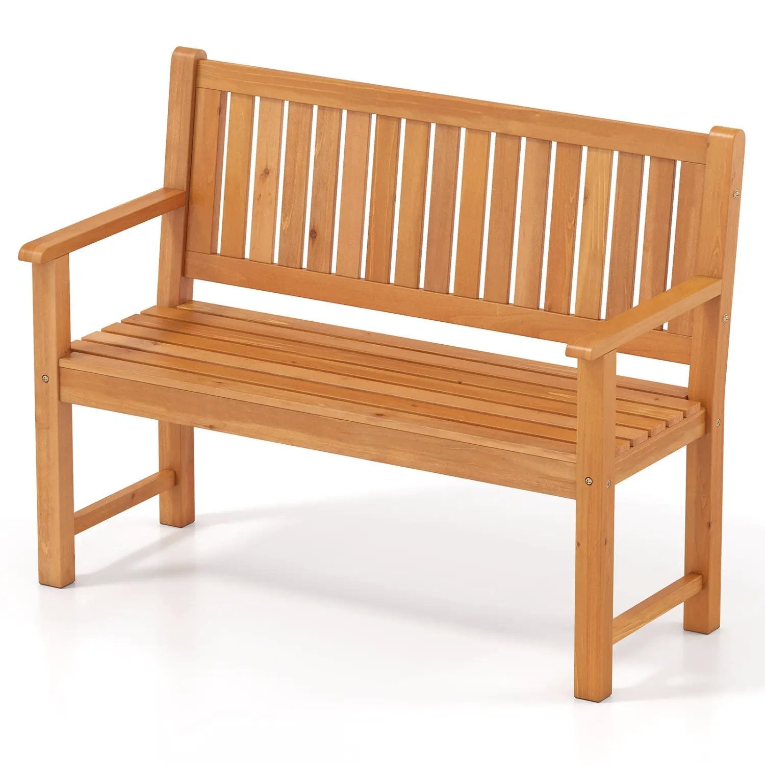 2-Seater Wooden Outdoor Bench with Backrest and Armrests by DirectDeals