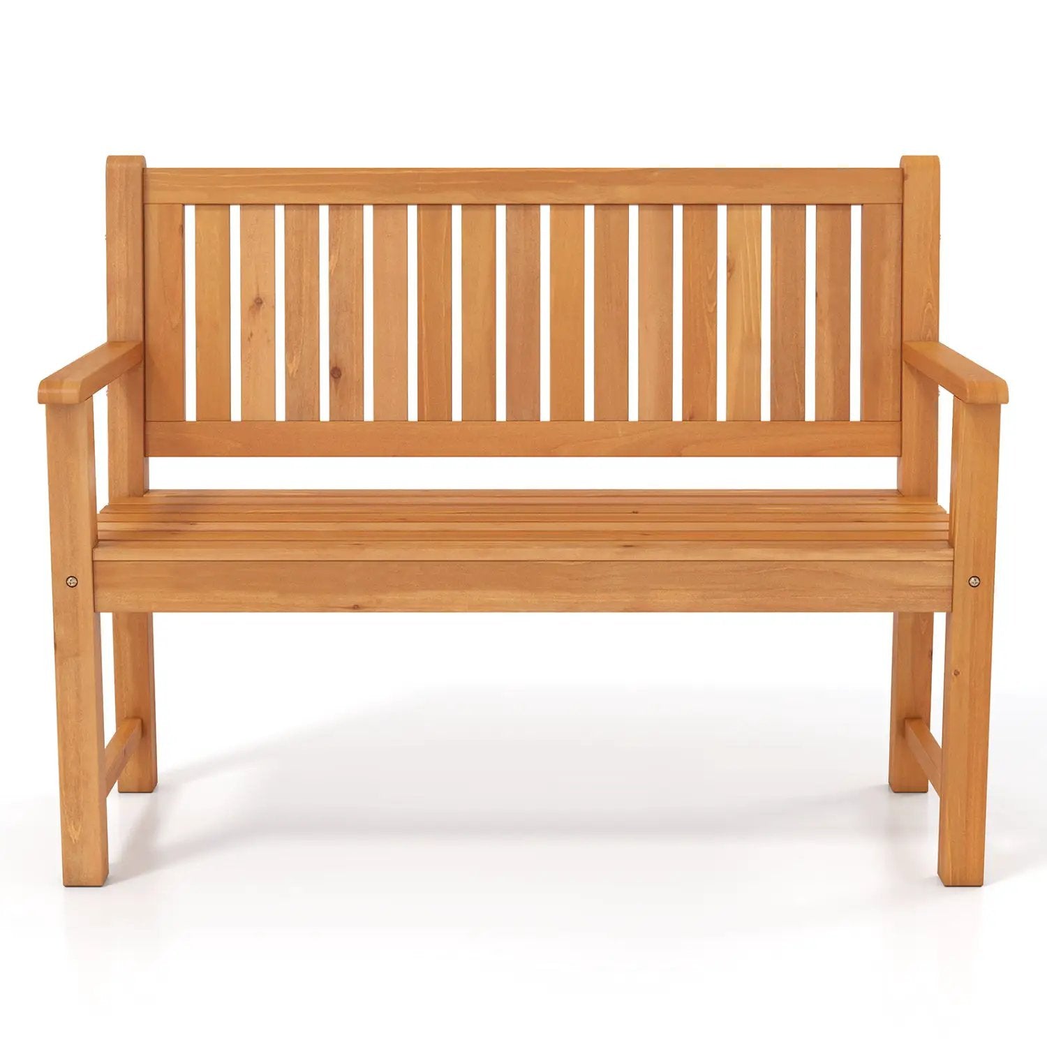 2-Seater Wooden Outdoor Bench with Backrest and Armrests by DirectDeals