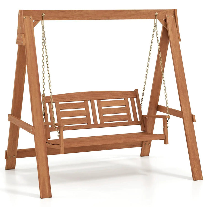 2-Seater Porch Swing with Stand and Adjustable Chains by DirectDeals