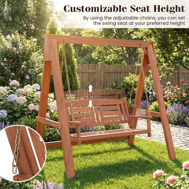 2-Seater Porch Swing with Stand and Adjustable Chains by DirectDeals