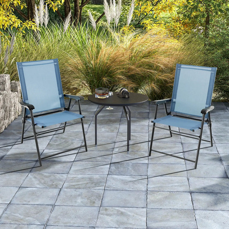 2 Set of Patio Dining Chair with Armrests and Metal Frame by DirectDeals