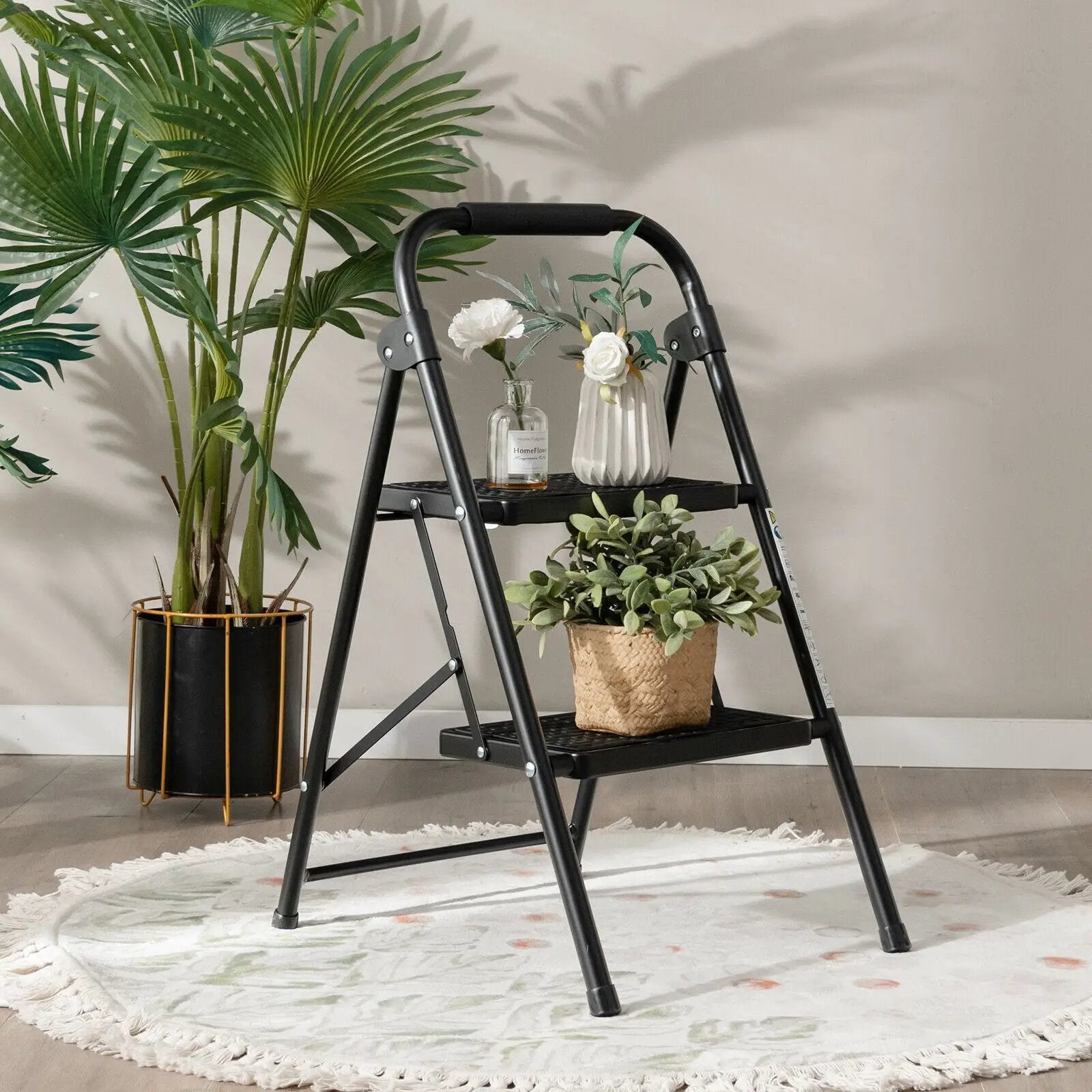 2-Step Folding Ladder with Wide Anti-Slip Pedal by DirectDeals