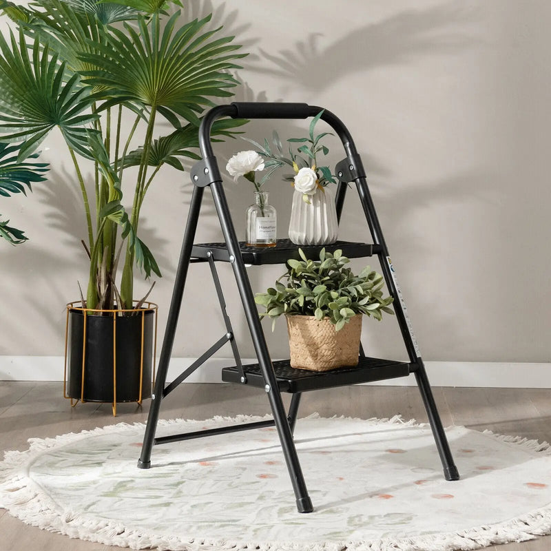 2-Step Folding Ladder with Wide Anti-Slip Pedal by DirectDeals