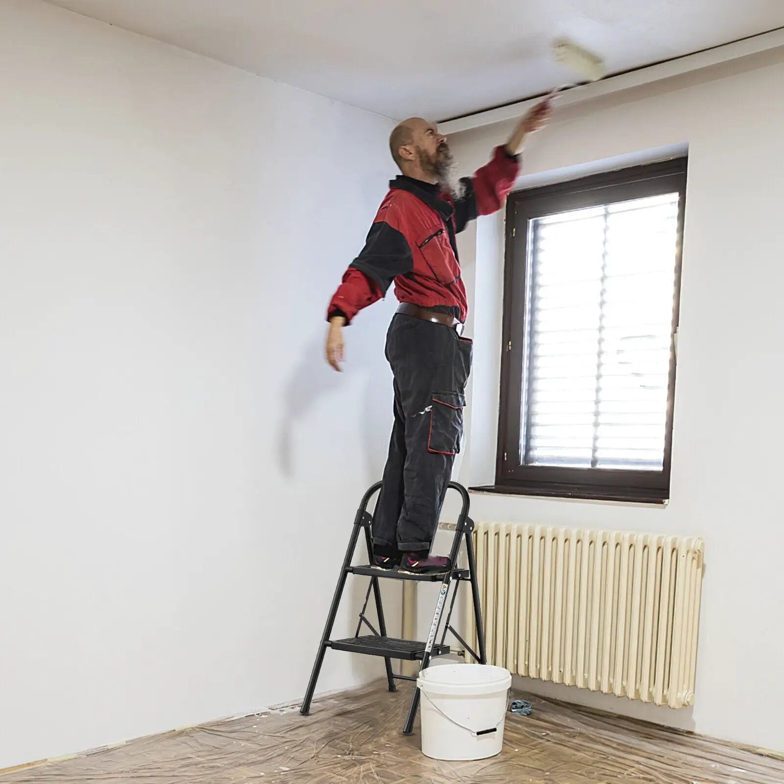2-Step Folding Ladder with Wide Anti-Slip Pedal by DirectDeals