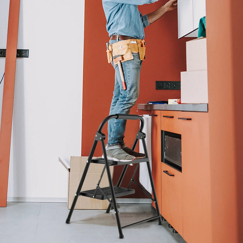 2-Step Folding Ladder with Wide Anti-Slip Pedal by DirectDeals