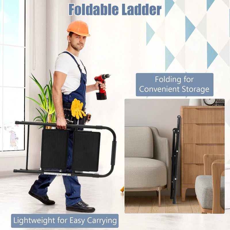 2-Step Folding Ladder with Wide Anti-Slip Pedal by DirectDeals