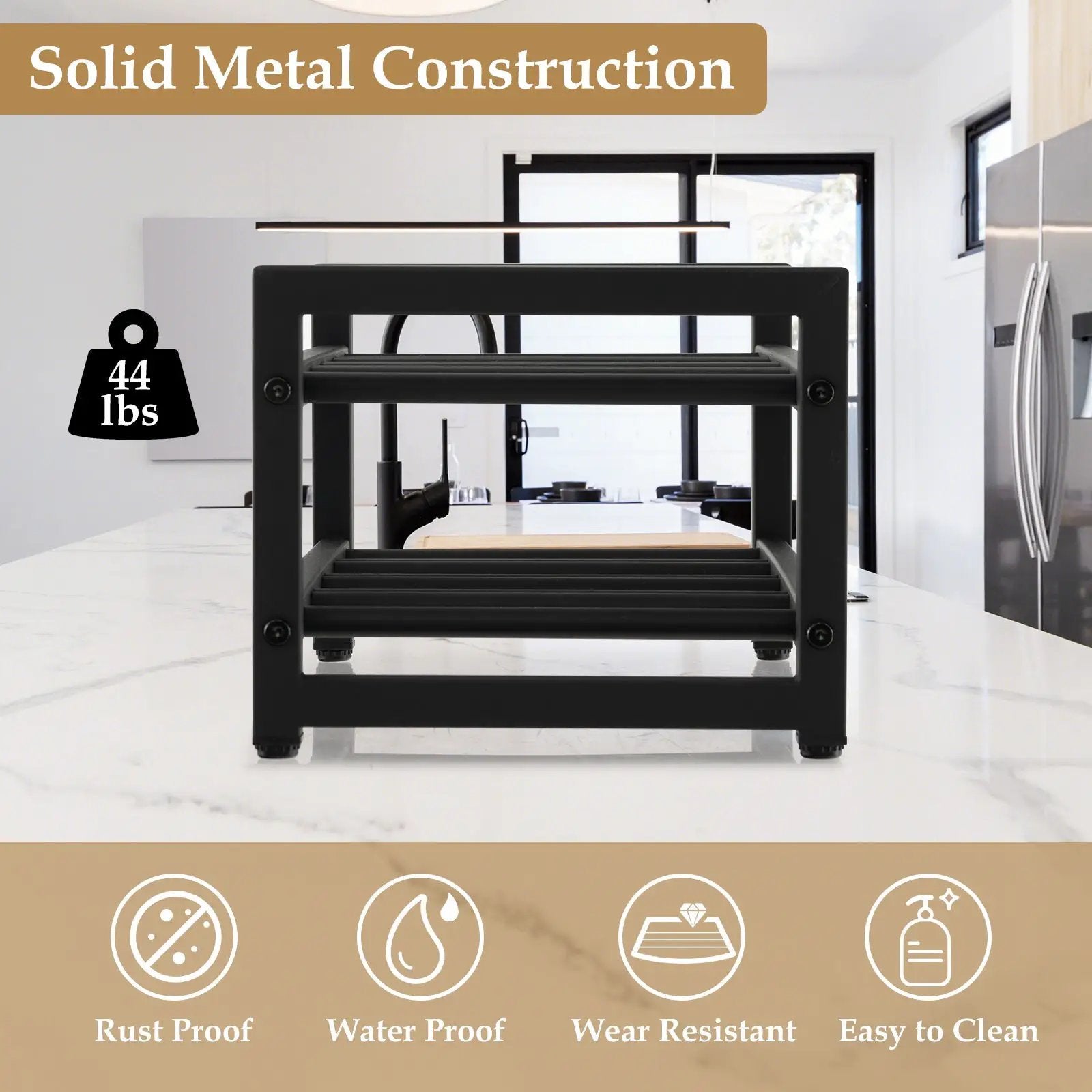 2-Tier 8-Bottle Display Wine Rackwith Adjustable Foot Pads by DirectDeals