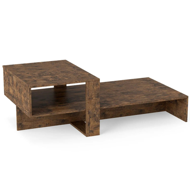 2-Tier Coffee Table with Open Storage Shelf by DirectDeals