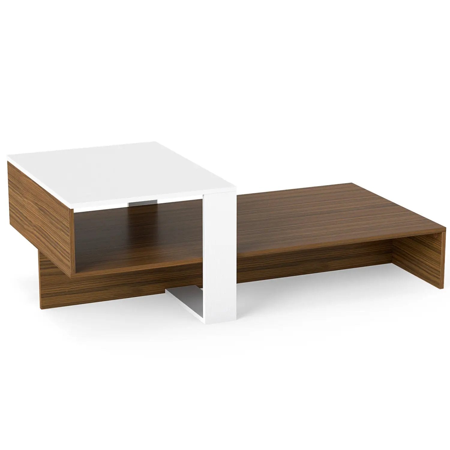 2-Tier Coffee Table with Open Storage Shelf by DirectDeals