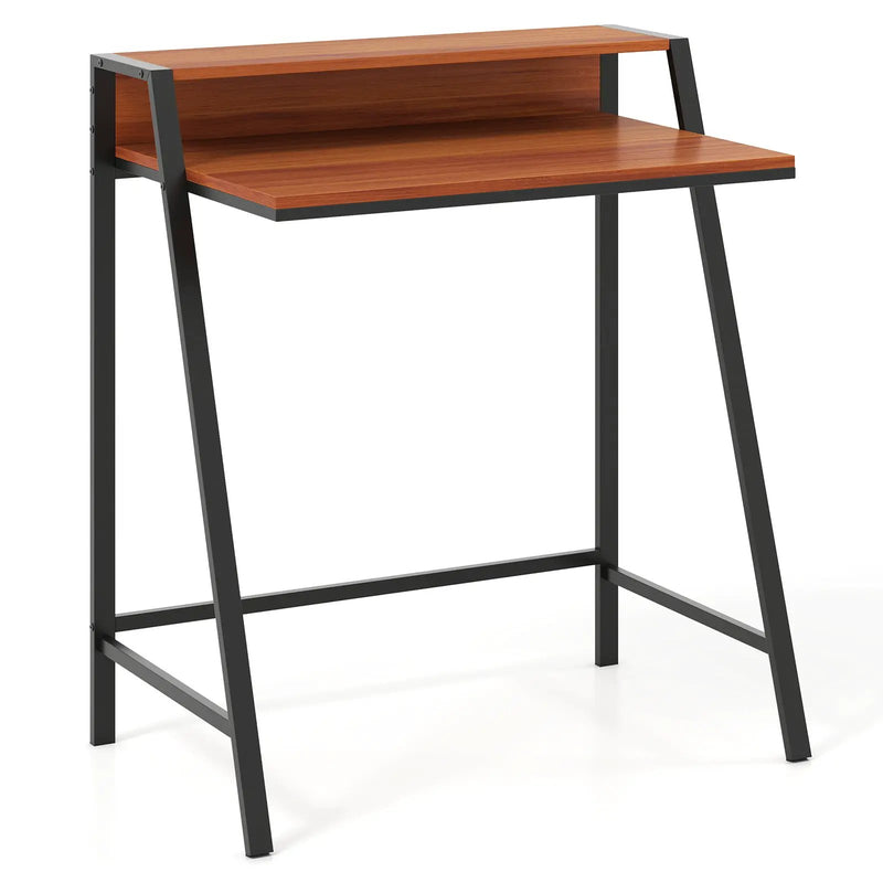 2 Tier Computer Desk PC Laptop Table Study Writing Home Office Workstation New by DirectDeals