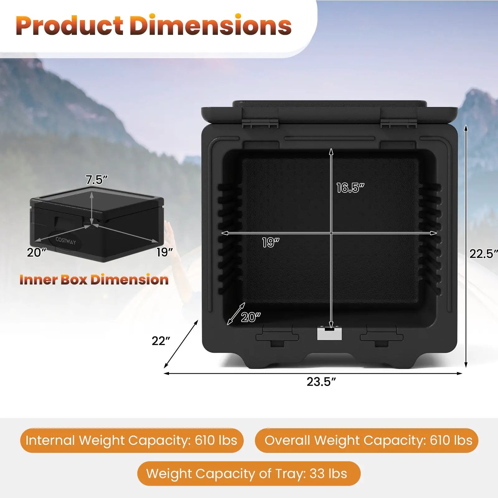 2 Tier Insulated Food Pan Carrier Food Warmer with Removable Tray and Box by DirectDeals