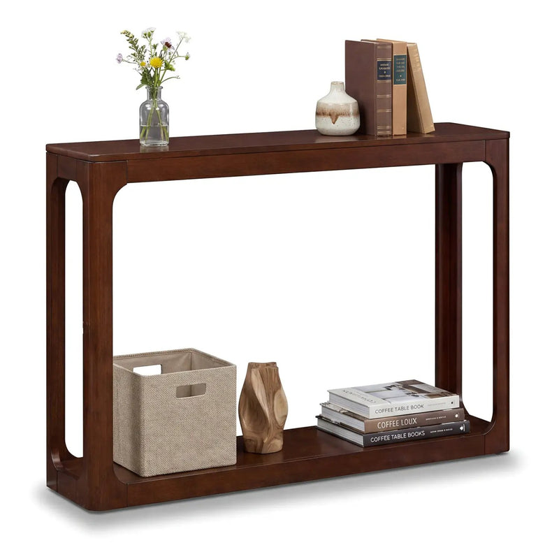 2-Tier Mid Century Wood Console Table with Storage Shelf by DirectDeals