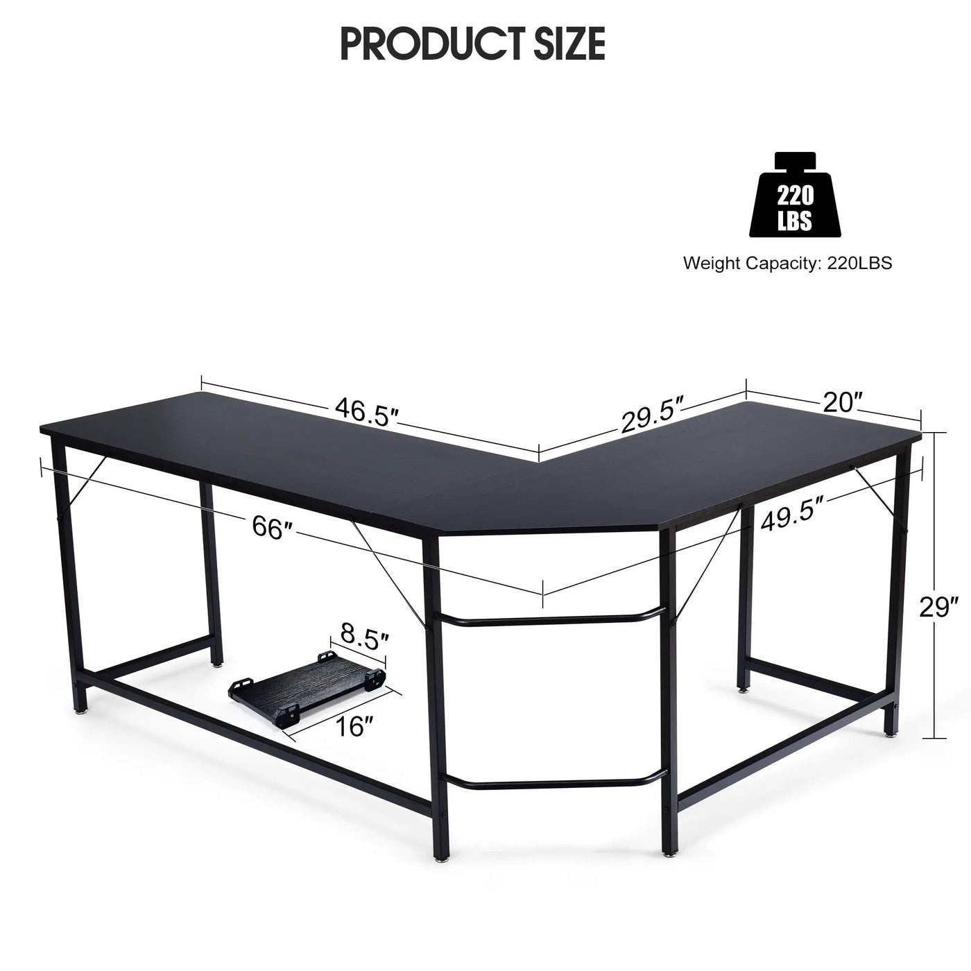 L Shaped Desk Corner Computer Desk PC Laptop Gaming Table Workstation by DirectDeals
