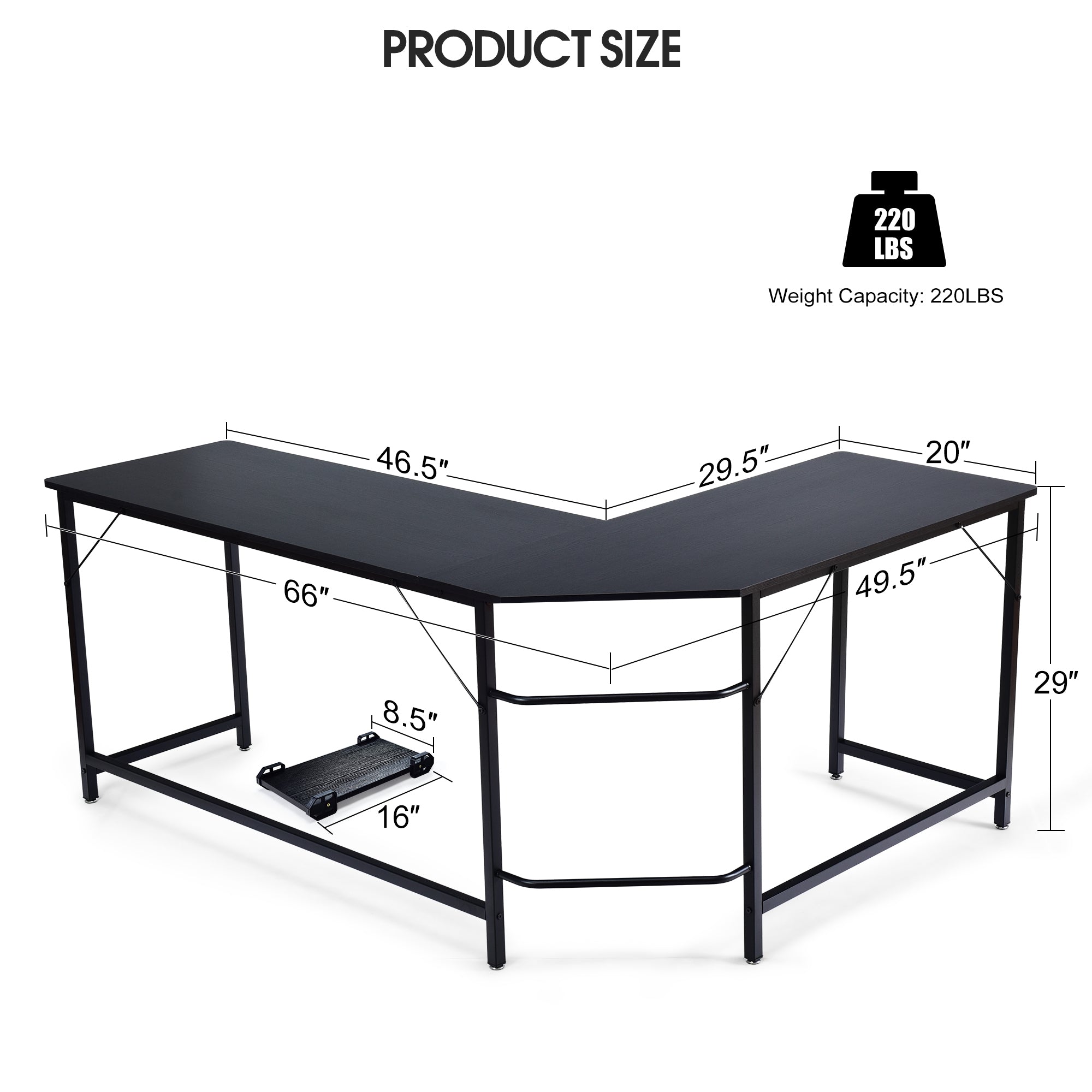 L Shaped Desk Corner Computer Desk PC Laptop Gaming Table Workstation by DirectDeals