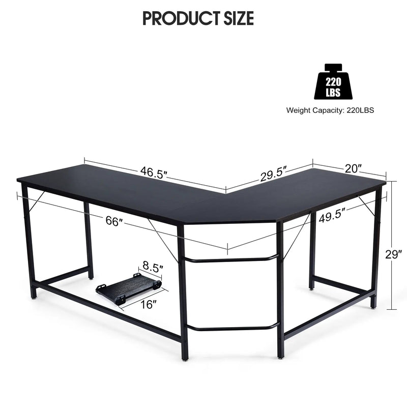 L Shaped Desk Corner Computer Desk PC Laptop Gaming Table Workstation by DirectDeals