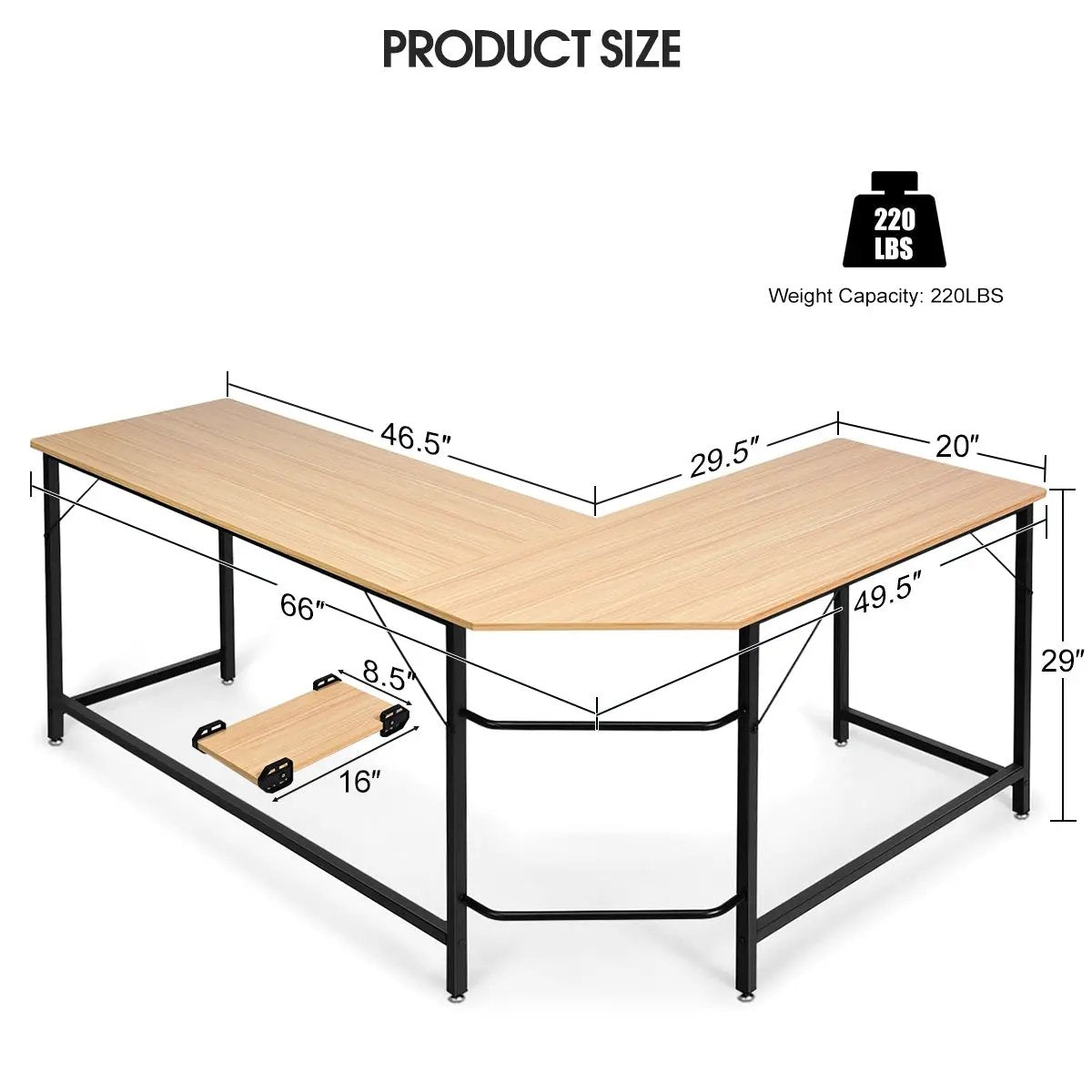L Shaped Desk Corner Computer Desk PC Laptop Gaming Table Workstation by DirectDeals