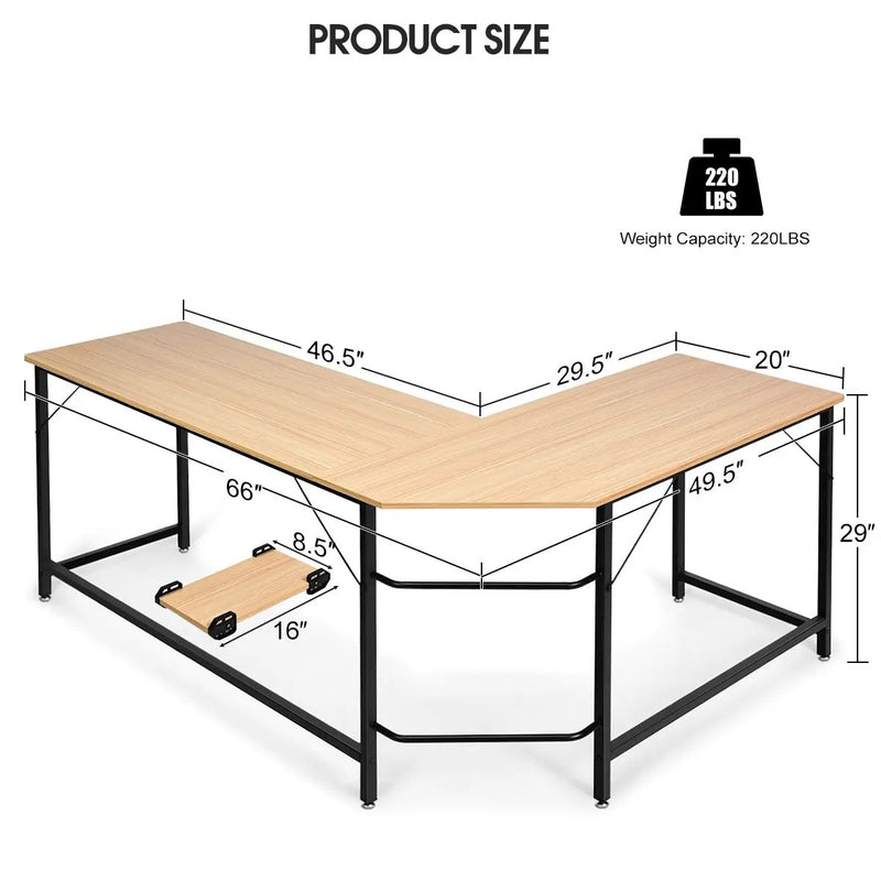 L Shaped Desk Corner Computer Desk PC Laptop Gaming Table Workstation by DirectDeals