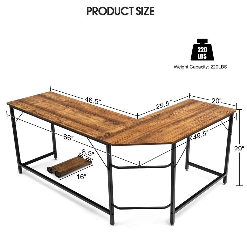 L Shaped Desk Corner Computer Desk PC Laptop Gaming Table Workstation by DirectDeals