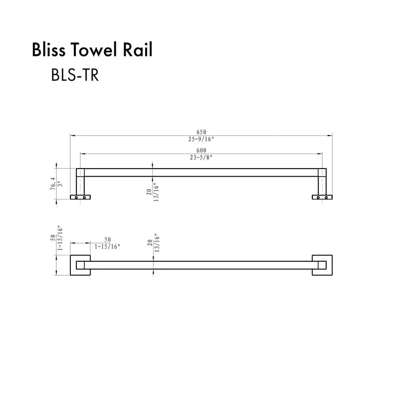 ZLINE Bliss Towel Rail BLS-TR-CH by Farmhouse Kitchen and Bath