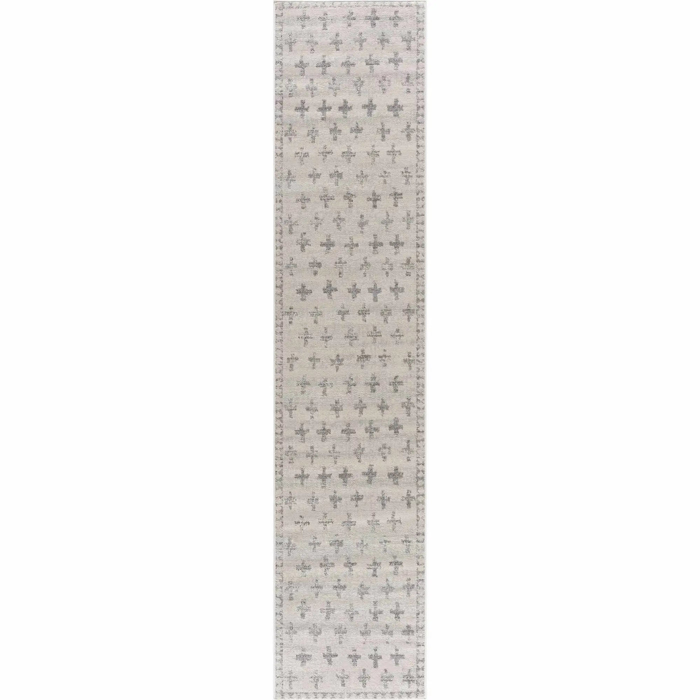 Tigris Swiss Cross Ivory&Gray Area Rug - Clearance by Boutique Rugs