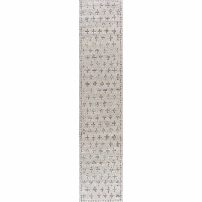 Tigris Swiss Cross Ivory&Gray Area Rug - Clearance by Boutique Rugs