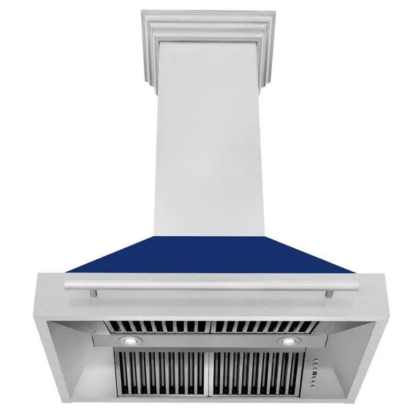 ZLINE 36" Autograph Stainless Blue Matt Wall Range Hood 8654STX-BM-36, photo 2 of 3