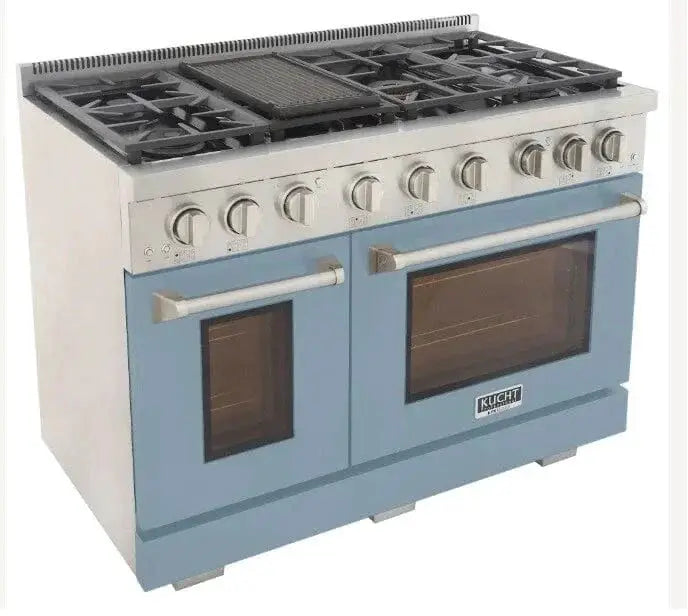 Kucht 48" Freestanding Professional Gas Range KFX4800X-LB by Farmhouse Kitchen and Bath
