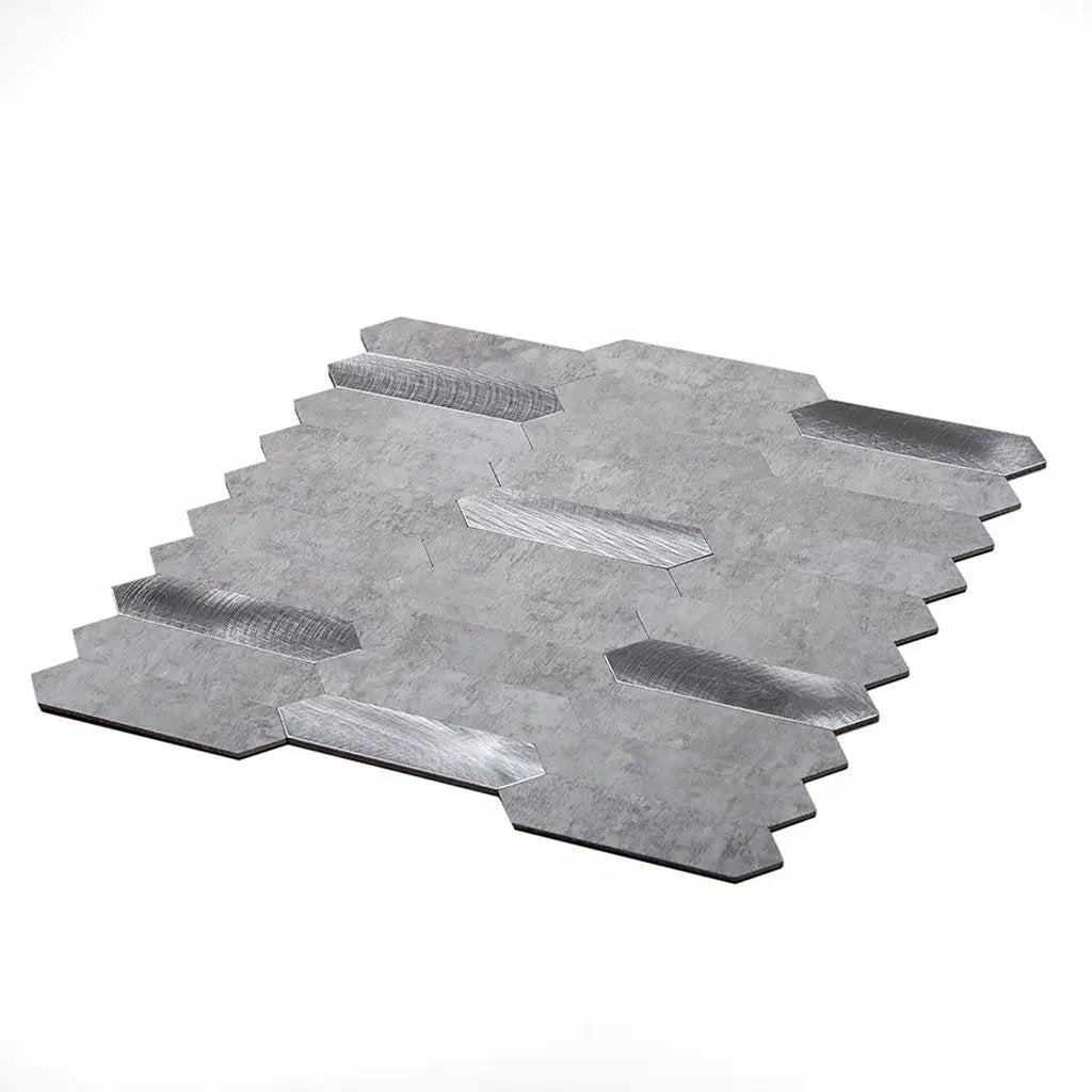 Gray 12x12 Honed Brick PVC Peel & Stick Tile (10 pack, 10 sq ft/case) by Apollo Tile
