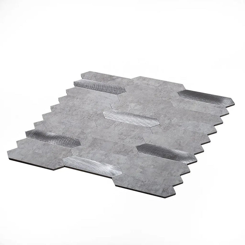 Gray 12x12 Honed Brick PVC Peel & Stick Tile (10 pack, 10 sq ft/case) by Apollo Tile