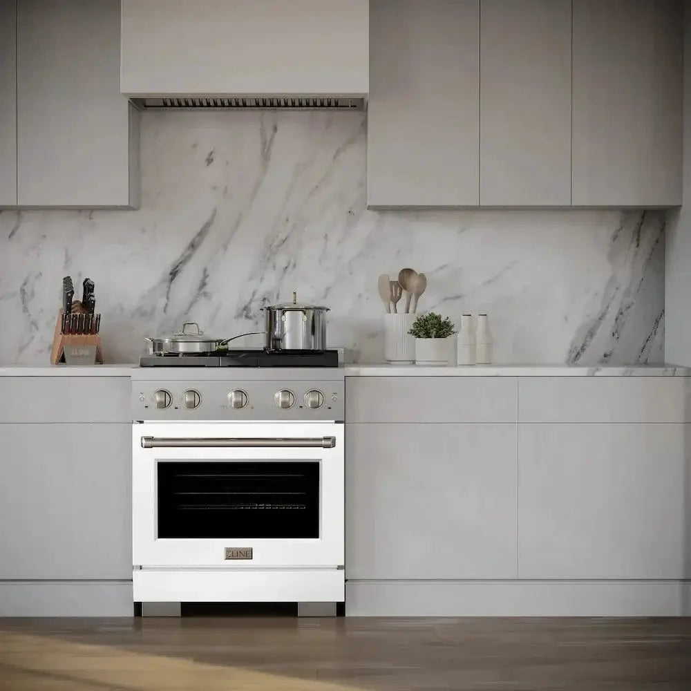 ZLINE 30"Paramount Dual Fuel Range Stainless Steel, White Matte, SDR-WM-30 by Farmhouse Kitchen and Bath