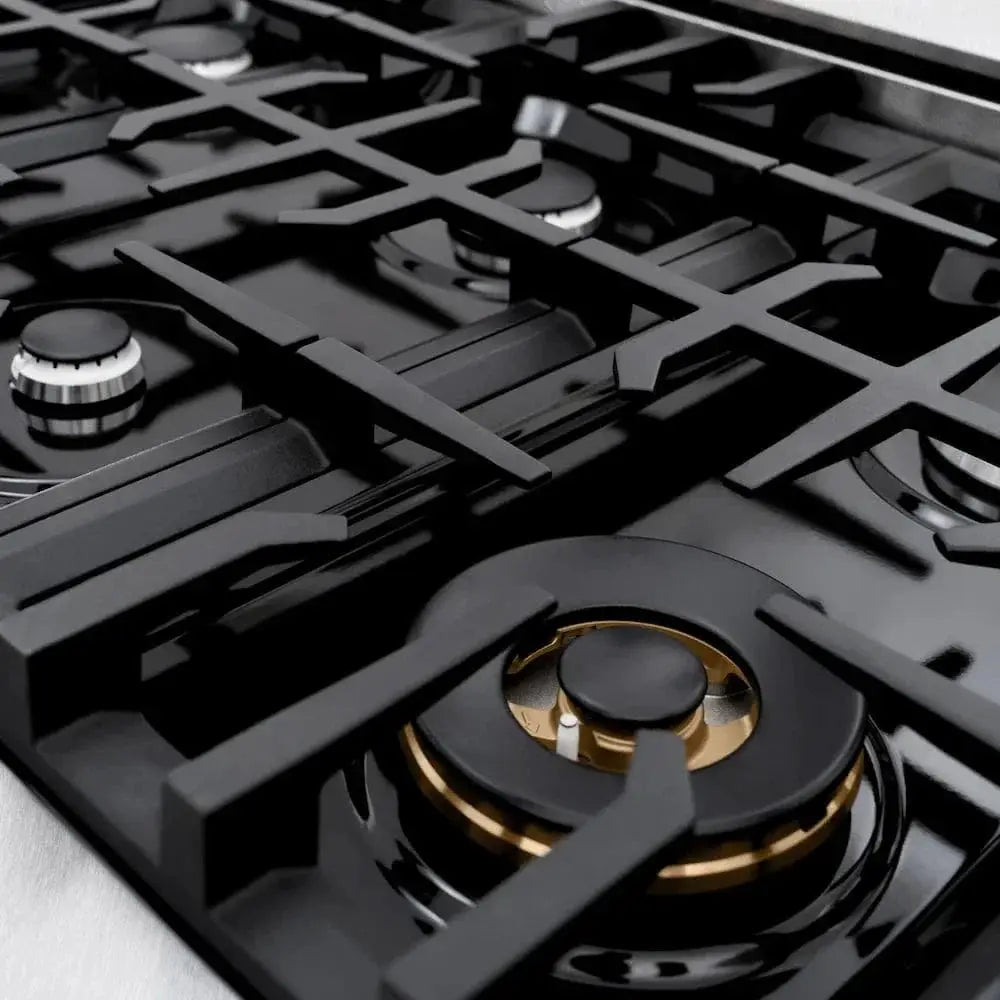 ZLINE 36" Dual Fuel Range, Gas Cooktop, Electric Convection Oven DuraSnow® Stainless Steel, CDRS-36 by Farmhouse Kitchen and Bath
