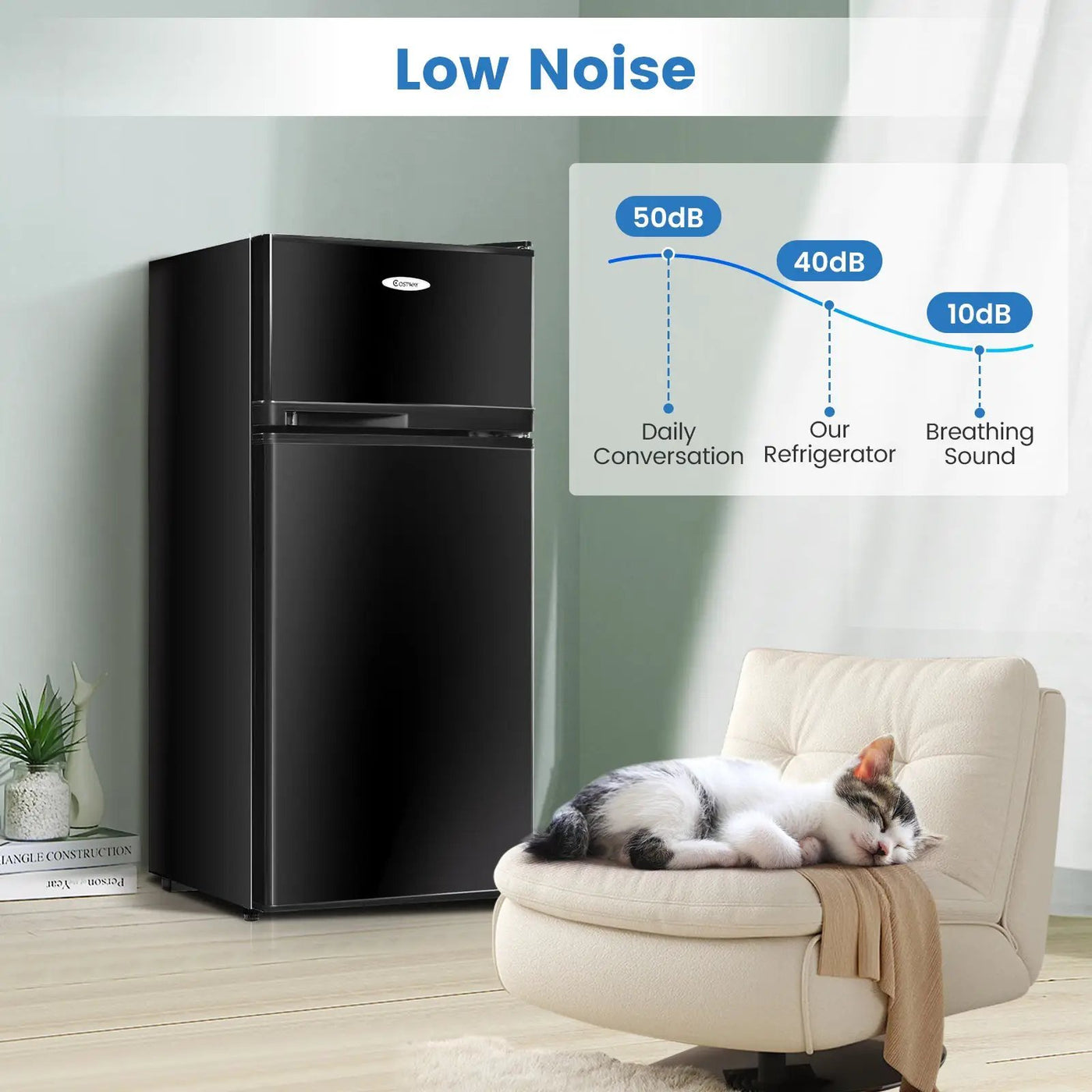 2 Doors Cold-rolled Sheet Compact Refrigerator by DirectDeals