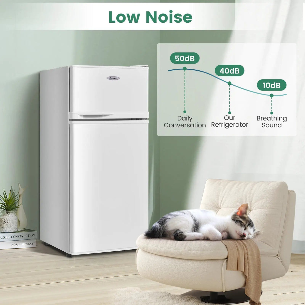 2 Doors Cold-rolled Sheet Compact Refrigerator by DirectDeals