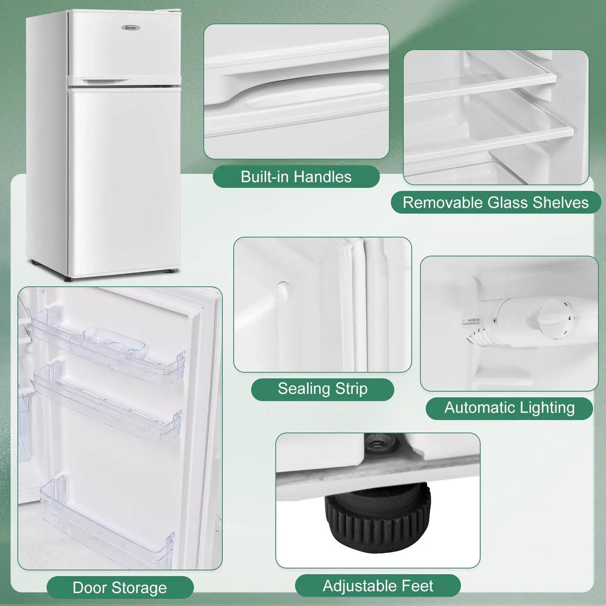 2 Doors Cold-rolled Sheet Compact Refrigerator by DirectDeals