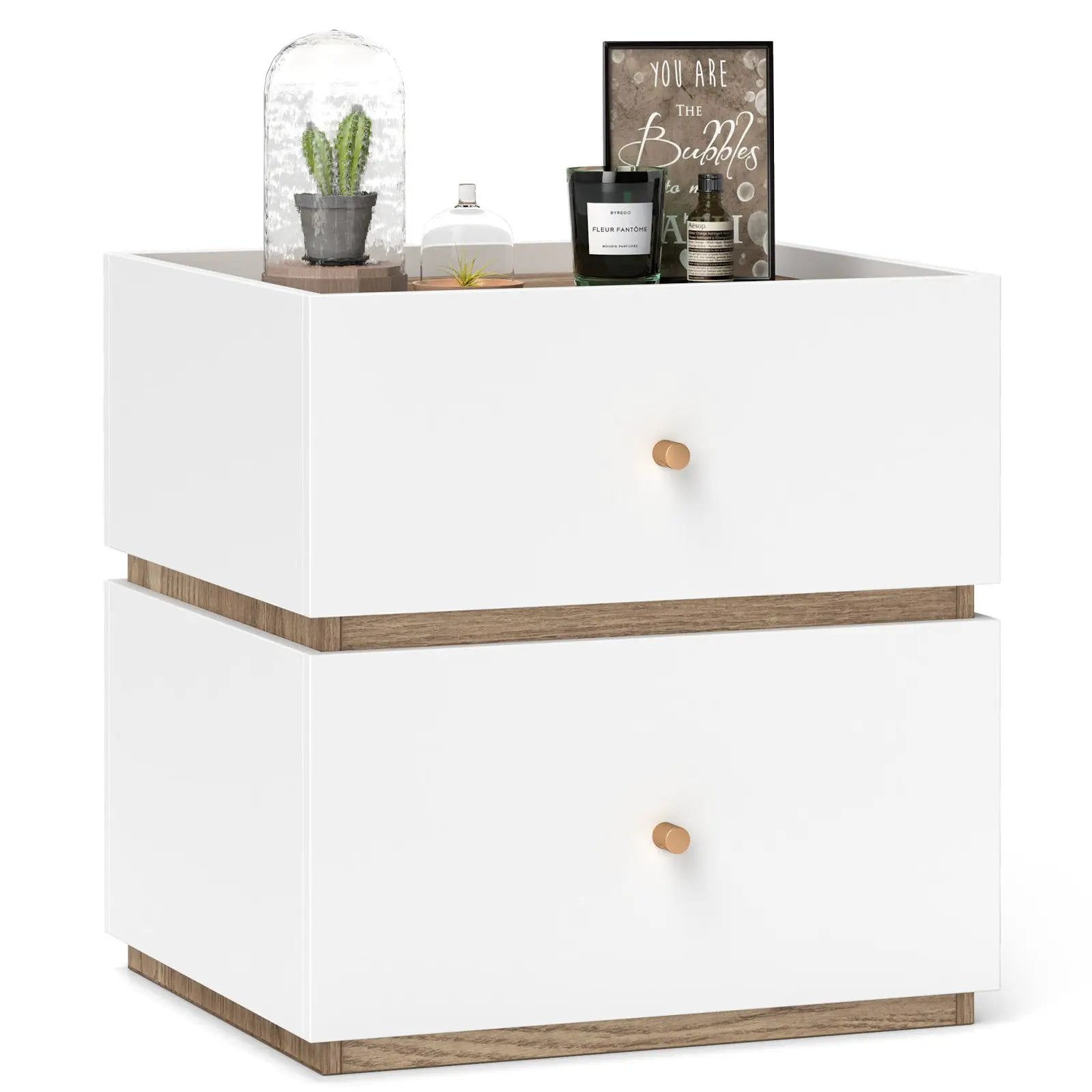 2-Drawer Modern Nightstand with Storage for Living Room Bedroom by DirectDeals