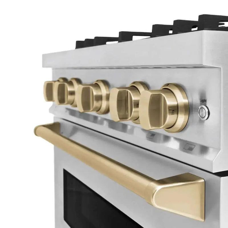 ZLINE 30" Classic Gas Range, Convection Gas Oven Stainless Steel, Champagne Bronze CGRZ-30-CB by Farmhouse Kitchen and Bath