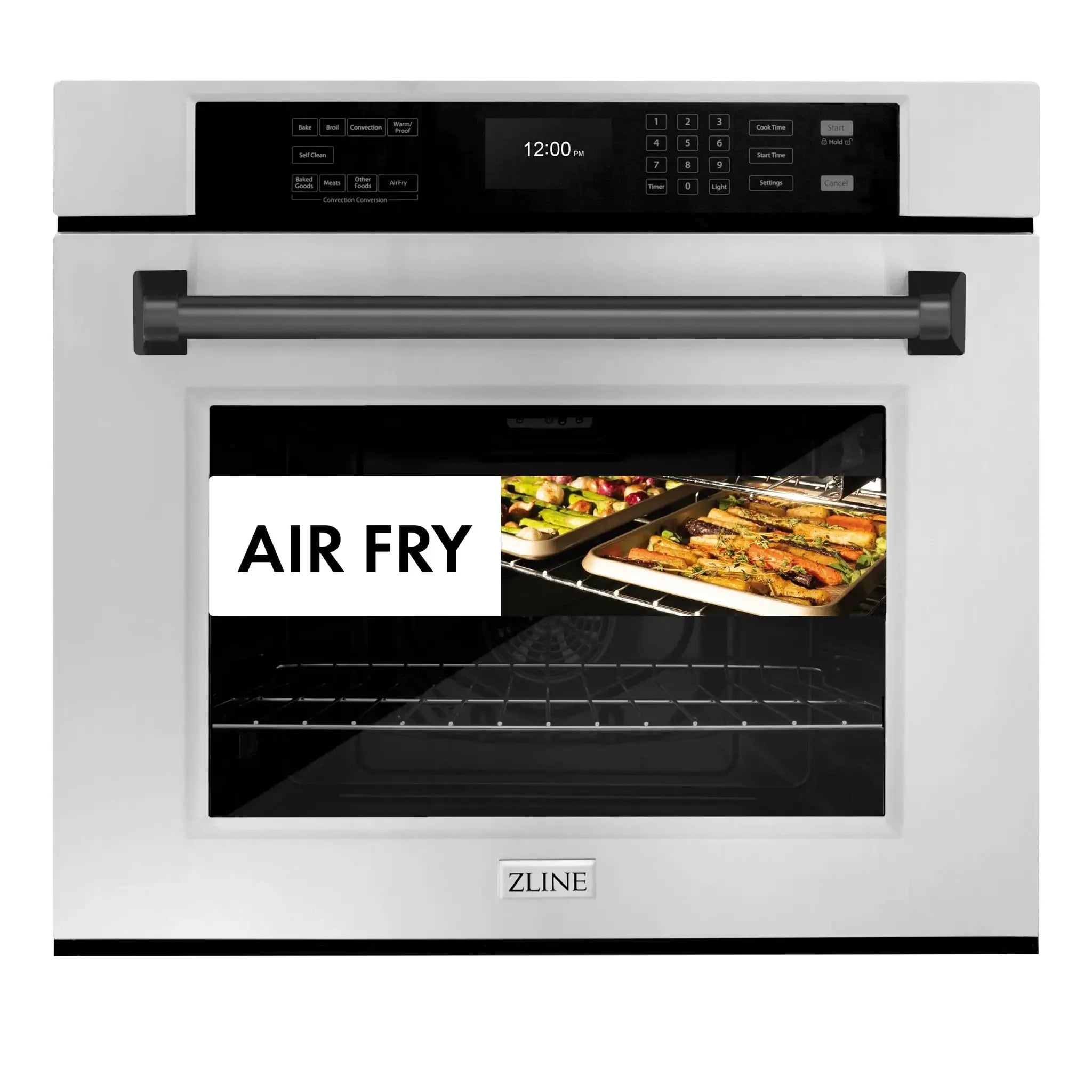 ZLINE 30" Autograph Edition Professional True Convection Single Wall Oven, Air Fry, Self Clean, Stainless Steel, Matte Black WASZ-30-MB by Farmhouse Kitchen and Bath