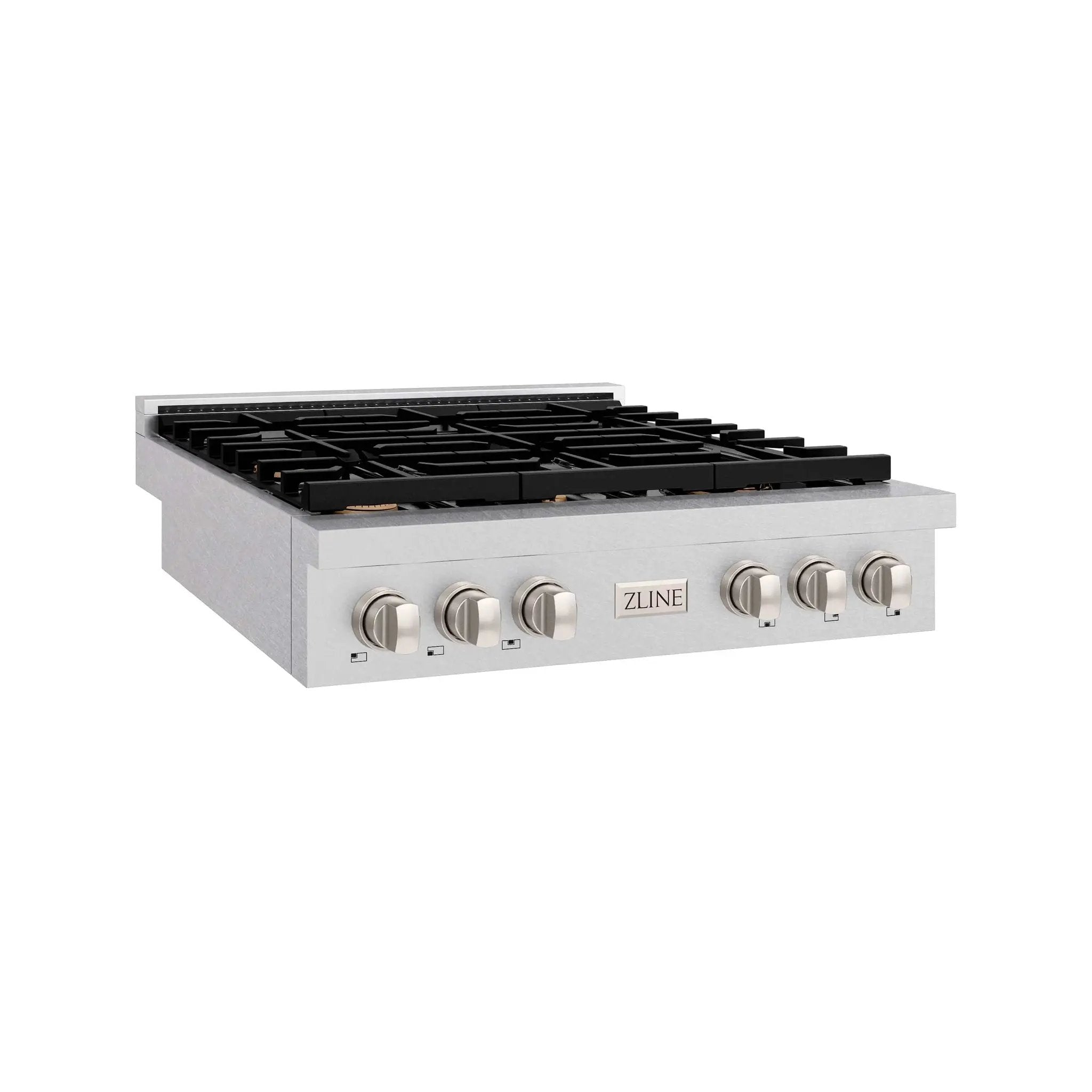 ZLINE 36" Paramount Gas Rangetop DuraSnow® Stainless Steel Brass Burners SRTS-BR-36 by Farmhouse Kitchen and Bath
