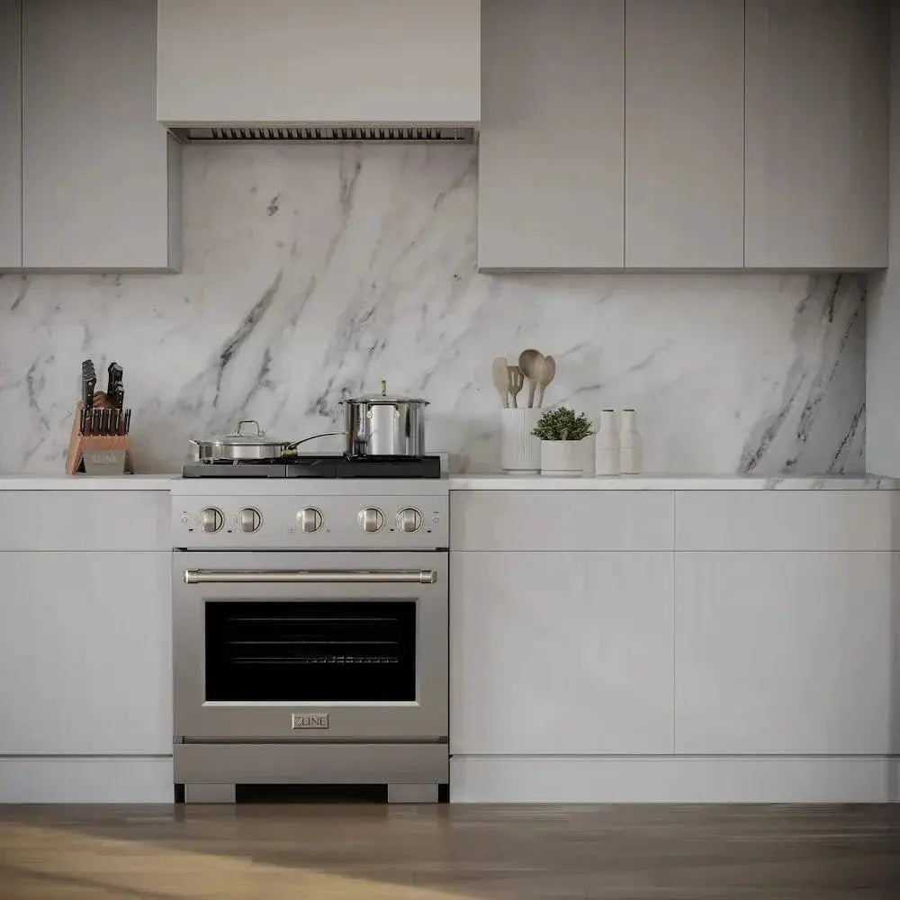 ZLINE 30"Paramount Dual Fuel Range Stainless Steel, Brass Burner, SDR-BR-30 by Farmhouse Kitchen and Bath