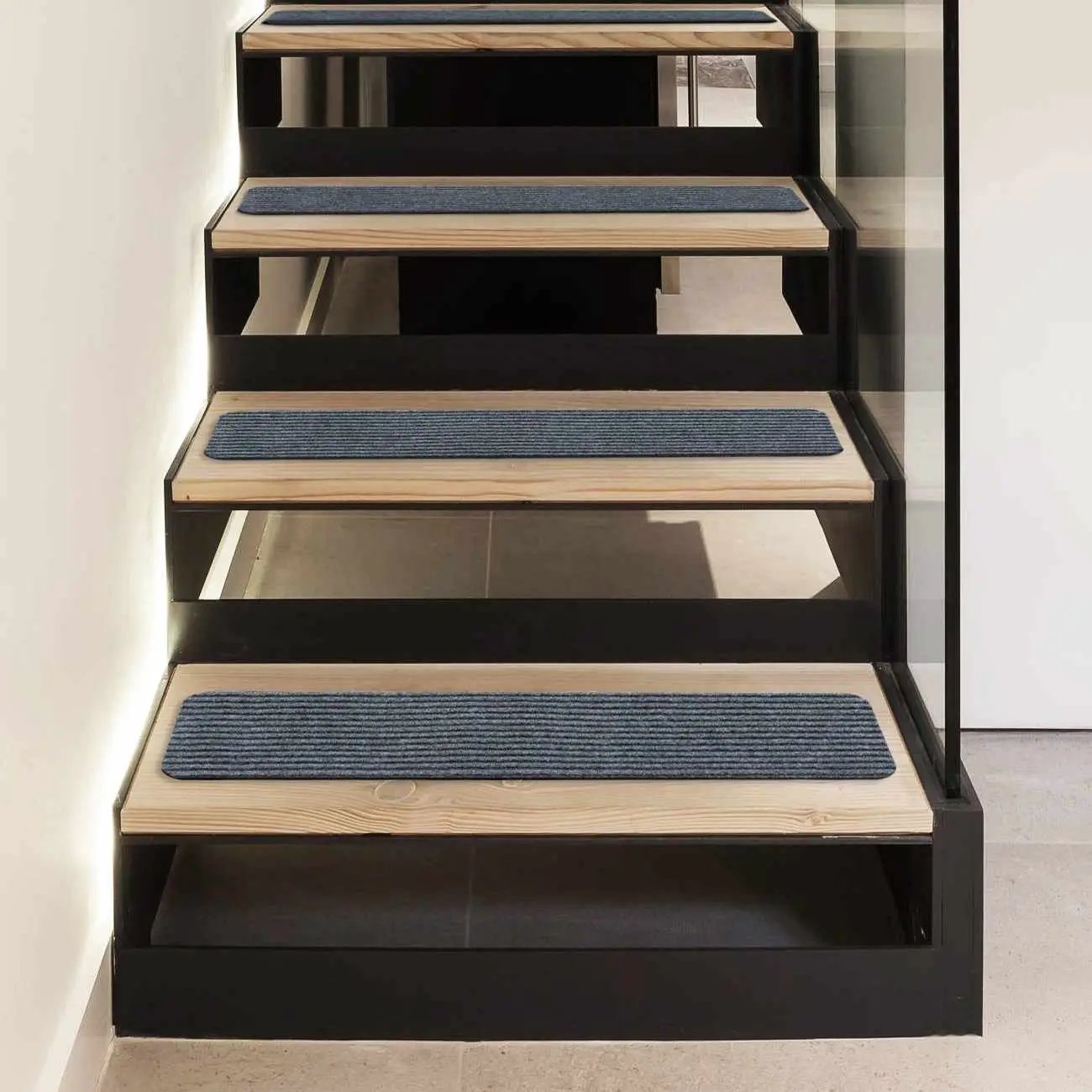 Basic Stair Tread Rugs, Light Gray by Hauteloom