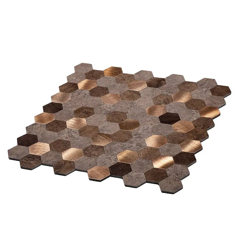 Gold 11x11 Honed Hexagon PVC Peel & Stick Tile (10 pack, 8.79 sq ft/case) by Apollo Tile