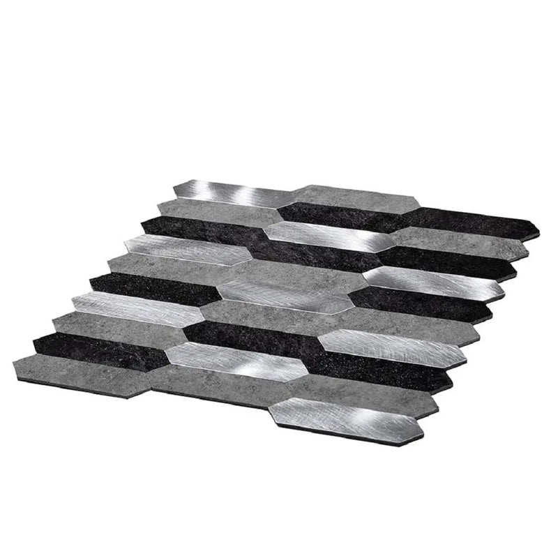 Gray 12x12 Honed Brick PVC Peel & Stick Tile (10 pack, 10 sq ft/case) by Apollo Tile