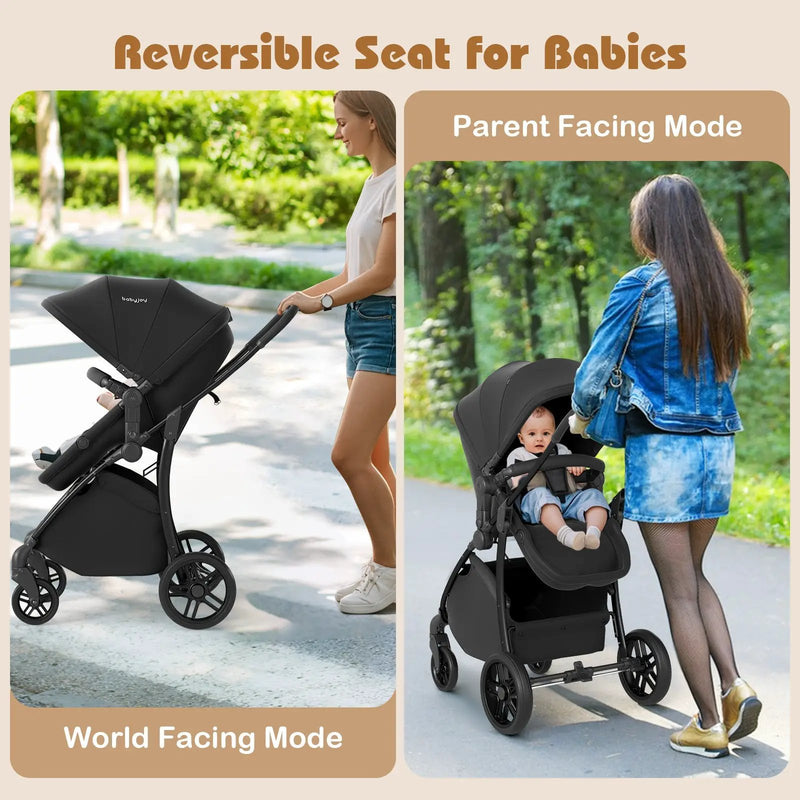 2-in-1 Baby Stroller with Bassinet Mode and Reversible Seat by DirectDeals