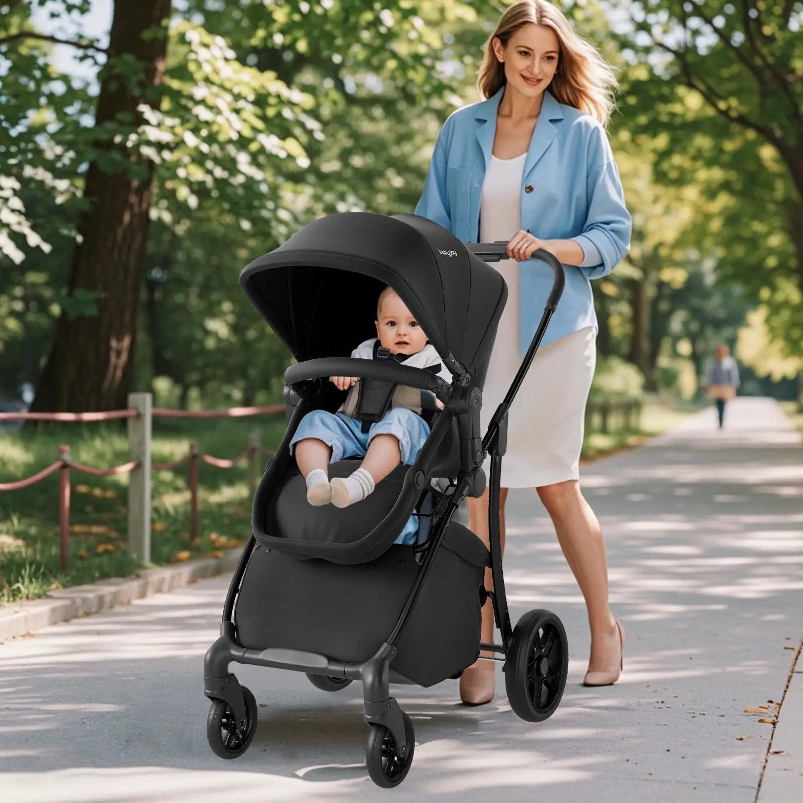 2-in-1 Baby Stroller with Bassinet Mode and Reversible Seat by DirectDeals