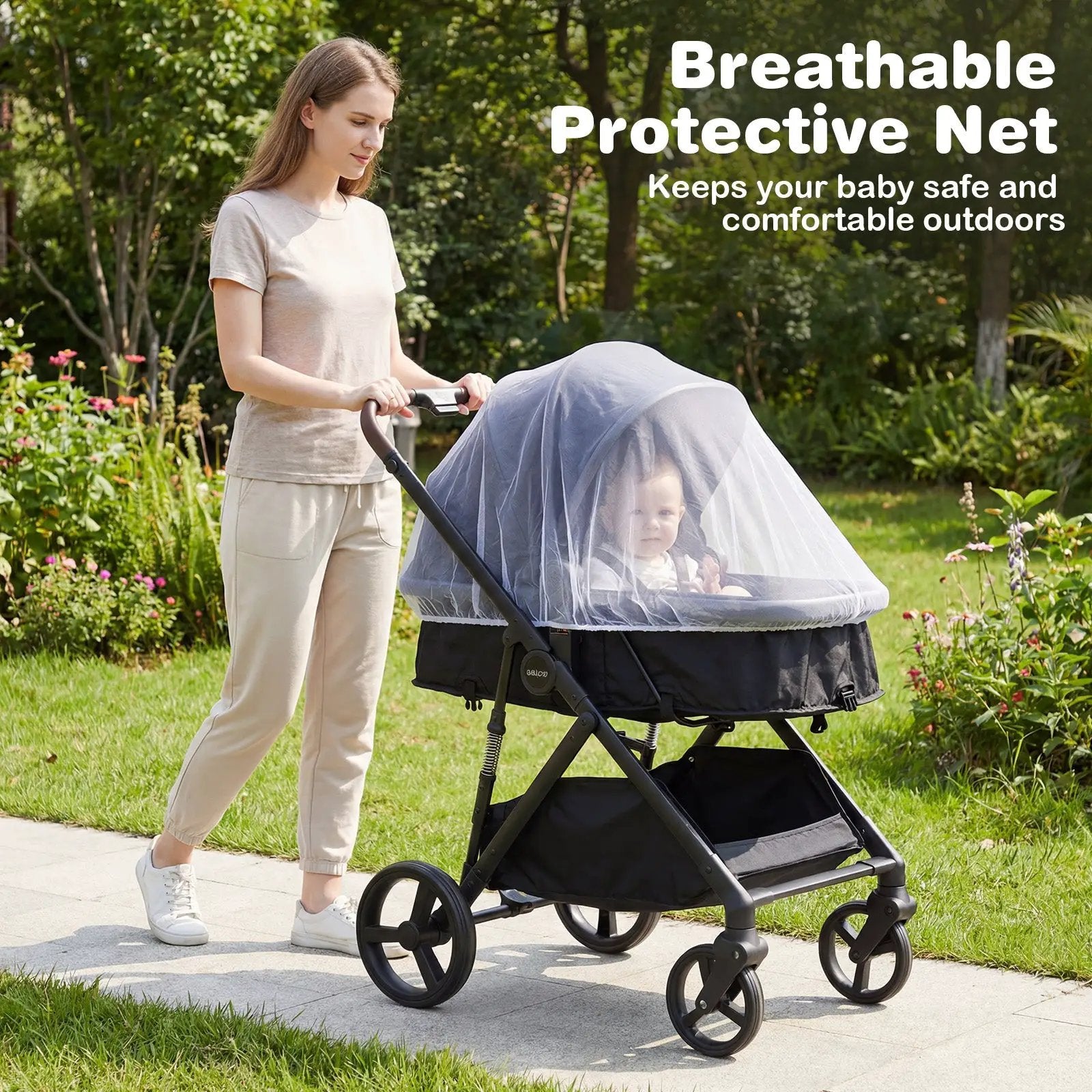 2 in 1 Baby Stroller with Bassinet Mode High Landscape with Reversible Seat and Canopy by DirectDeals