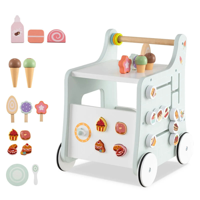 2-in-1 Baby Walker with Storage and Ice Creams for 1+ Years Old by DirectDeals