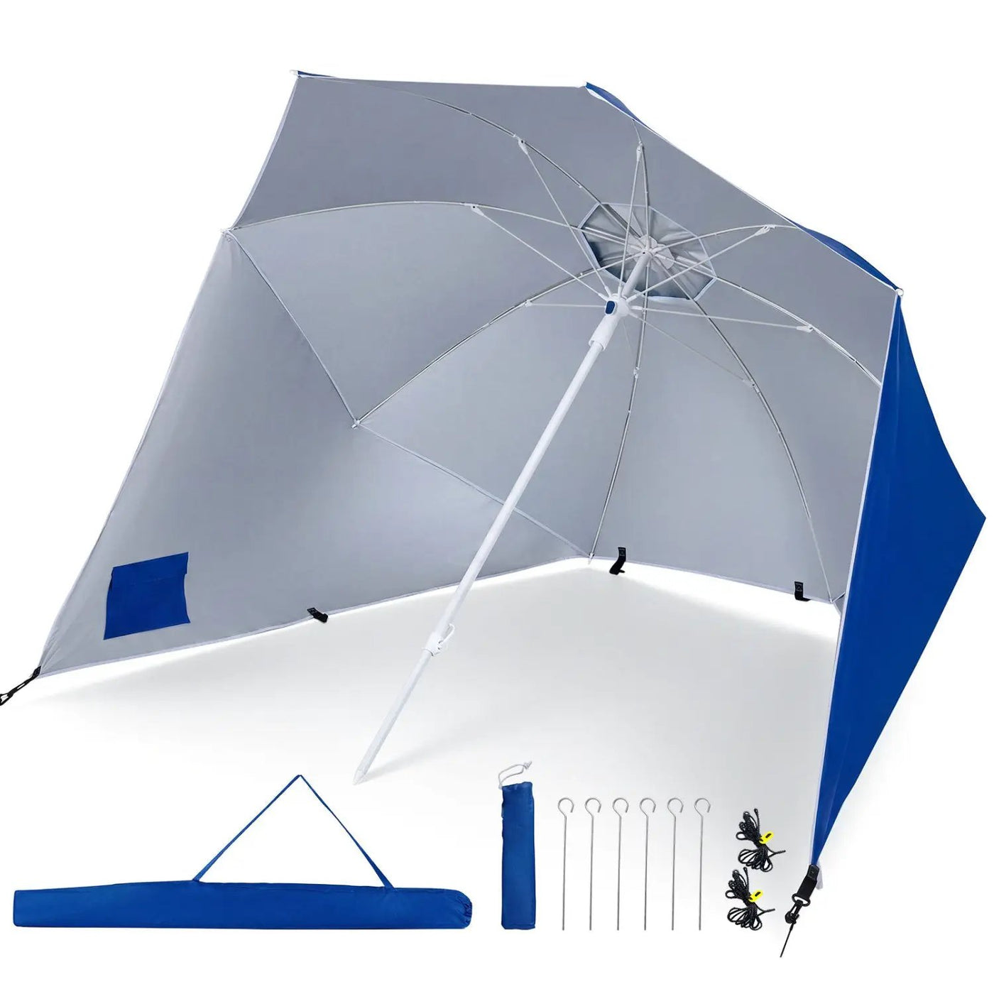 Beach Shelter Umbrella with Side Panels UPF 50+ 6.5 ft by DirectDeals